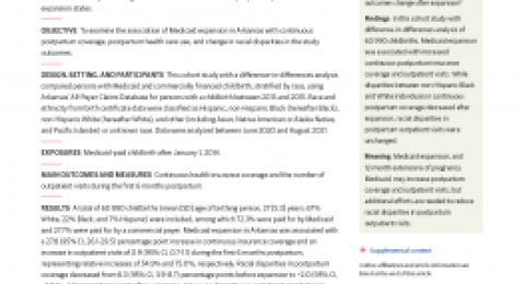 Arkansas postpartum disparities study results