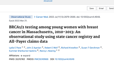 Breast cancer study abstract on PubMed