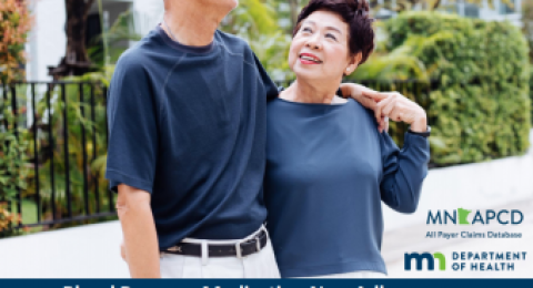 Minnesota blood pressure report cover showing two people side-hugging outdoors