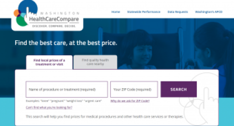 Washington HealthCareCompare website screenshot