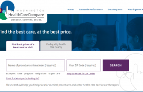 Washington HealthCareCompare website screenshot