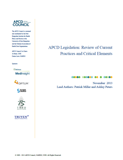 APCD Legislation: Review of Current Practices and Critical Elements  report