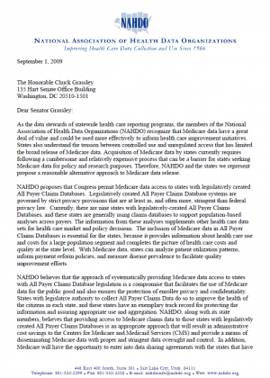 Letter to Senator Grassley